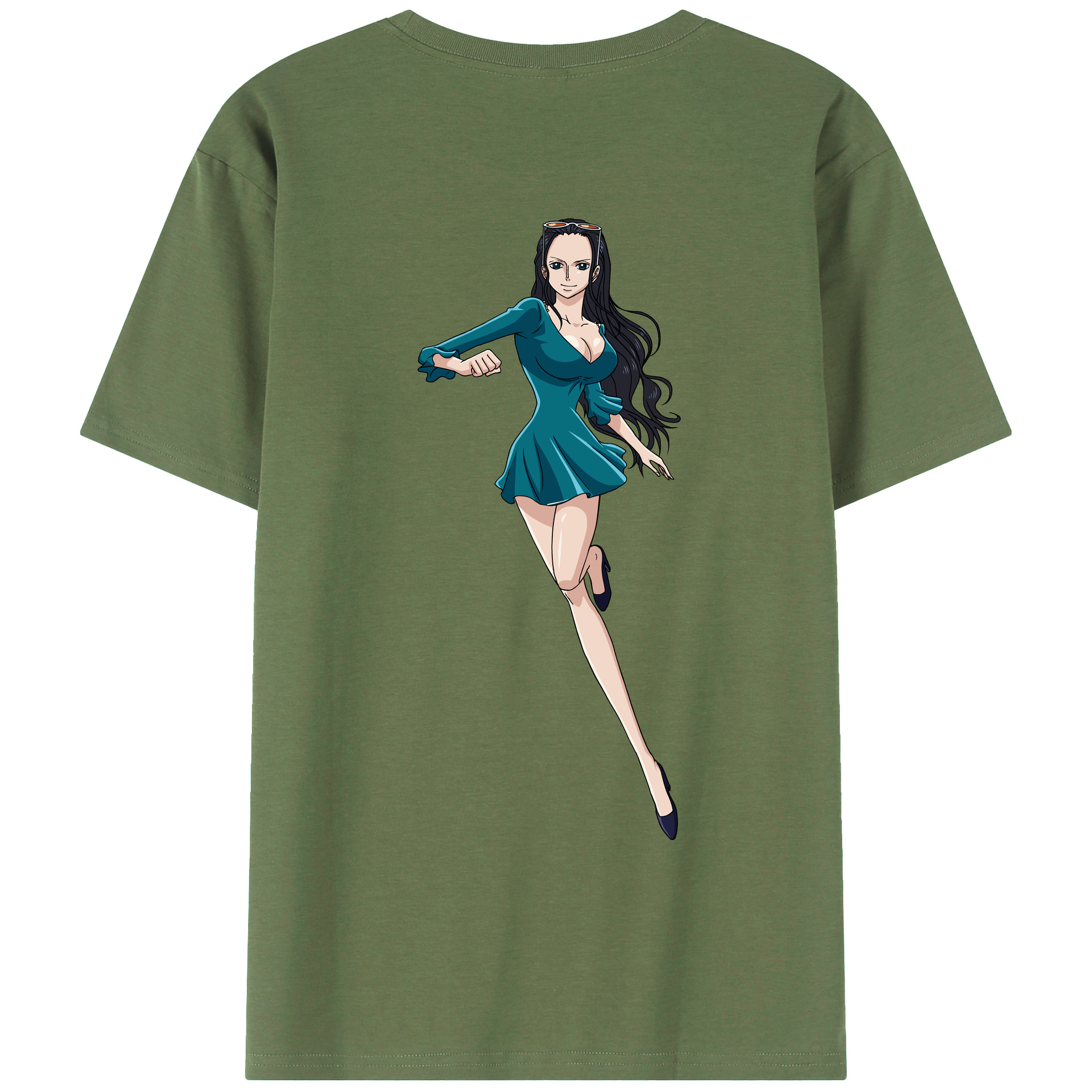 ワンピース ニコ・ロビン ONE PIECE Nico Robin 綿100％ メンズ半袖Tシャツ（バックプリント） 通気性